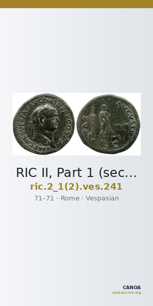 RIC II, Part 1 (second edition) Vespasian 241 — CANOA