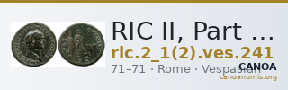 RIC II, Part 1 (second edition) Vespasian 241 — CANOA