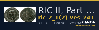 RIC II, Part 1 (second edition) Vespasian 241 — CANOA