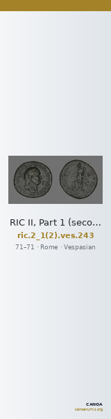 RIC II, Part 1 (second edition) Vespasian 243 — CANOA