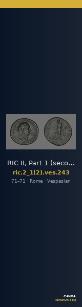 RIC II, Part 1 (second edition) Vespasian 243 — CANOA