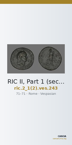 RIC II, Part 1 (second edition) Vespasian 243 — CANOA