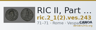 RIC II, Part 1 (second edition) Vespasian 243 — CANOA