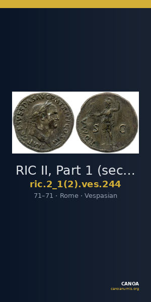 RIC II, Part 1 (second edition) Vespasian 244 — CANOA