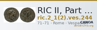 RIC II, Part 1 (second edition) Vespasian 244 — CANOA
