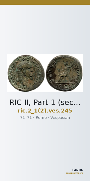 RIC II, Part 1 (second edition) Vespasian 245 — CANOA