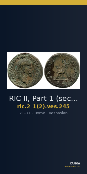 RIC II, Part 1 (second edition) Vespasian 245 — CANOA