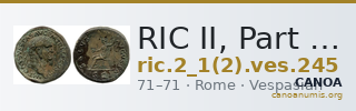 RIC II, Part 1 (second edition) Vespasian 245 — CANOA