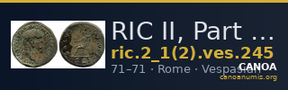 RIC II, Part 1 (second edition) Vespasian 245 — CANOA