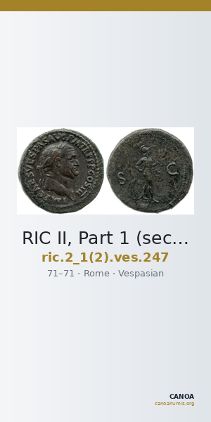 RIC II, Part 1 (second edition) Vespasian 247 — CANOA