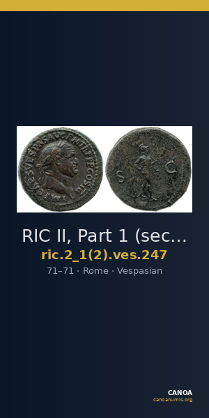 RIC II, Part 1 (second edition) Vespasian 247 — CANOA