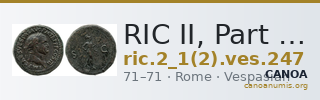 RIC II, Part 1 (second edition) Vespasian 247 — CANOA