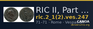 RIC II, Part 1 (second edition) Vespasian 247 — CANOA