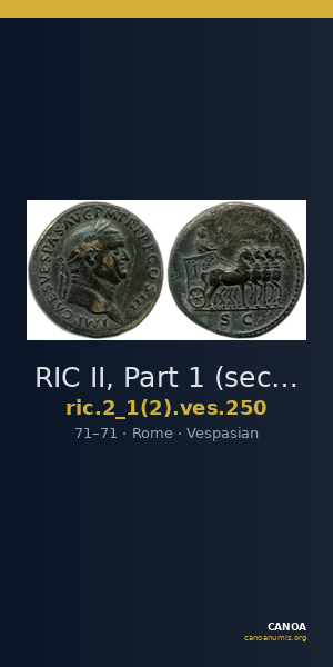 RIC II, Part 1 (second edition) Vespasian 250 — CANOA