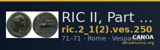 RIC II, Part 1 (second edition) Vespasian 250 — CANOA