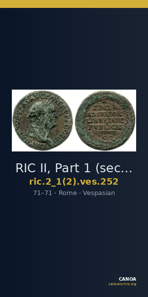 RIC II, Part 1 (second edition) Vespasian 252 — CANOA