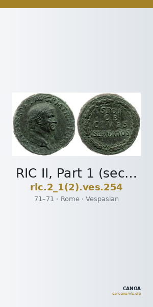 RIC II, Part 1 (second edition) Vespasian 254 — CANOA