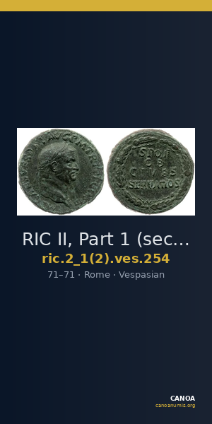 RIC II, Part 1 (second edition) Vespasian 254 — CANOA