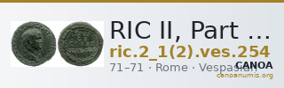 RIC II, Part 1 (second edition) Vespasian 254 — CANOA