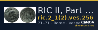 RIC II, Part 1 (second edition) Vespasian 256 — CANOA
