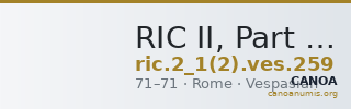 RIC II, Part 1 (second edition) Vespasian 259 — CANOA