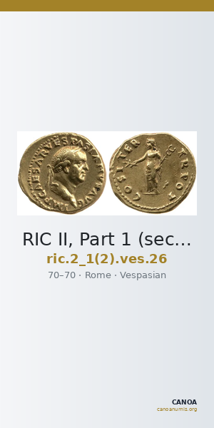 RIC II, Part 1 (second edition) Vespasian 26 — CANOA