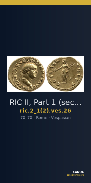 RIC II, Part 1 (second edition) Vespasian 26 — CANOA