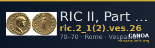 RIC II, Part 1 (second edition) Vespasian 26 — CANOA
