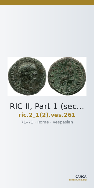 RIC II, Part 1 (second edition) Vespasian 261 — CANOA