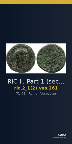 RIC II, Part 1 (second edition) Vespasian 261 — CANOA
