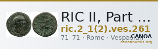 RIC II, Part 1 (second edition) Vespasian 261 — CANOA