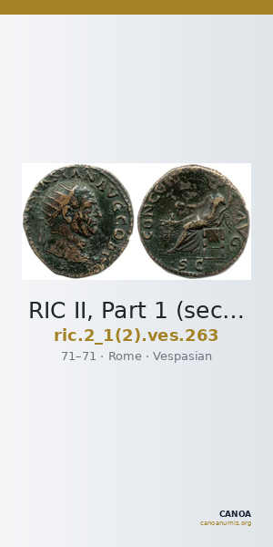 RIC II, Part 1 (second edition) Vespasian 263 — CANOA
