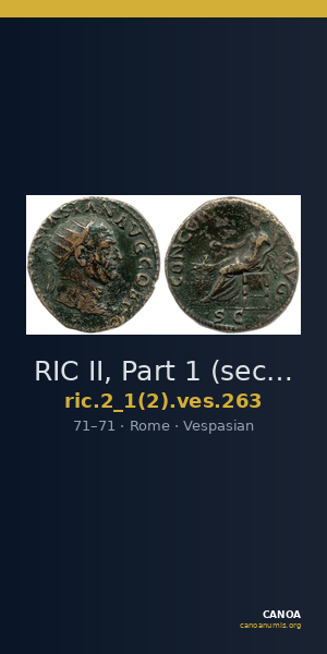 RIC II, Part 1 (second edition) Vespasian 263 — CANOA