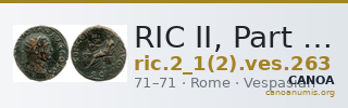 RIC II, Part 1 (second edition) Vespasian 263 — CANOA