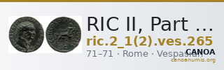 RIC II, Part 1 (second edition) Vespasian 265 — CANOA