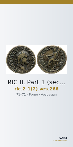RIC II, Part 1 (second edition) Vespasian 266 — CANOA