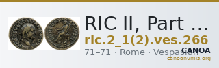 RIC II, Part 1 (second edition) Vespasian 266 — CANOA