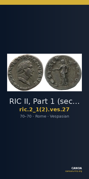 RIC II, Part 1 (second edition) Vespasian 27 — CANOA