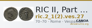 RIC II, Part 1 (second edition) Vespasian 27 — CANOA