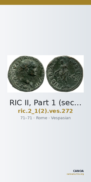 RIC II, Part 1 (second edition) Vespasian 272 — CANOA