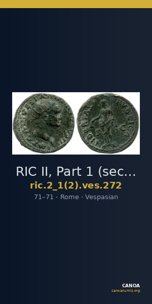 RIC II, Part 1 (second edition) Vespasian 272 — CANOA