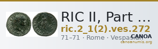 RIC II, Part 1 (second edition) Vespasian 272 — CANOA