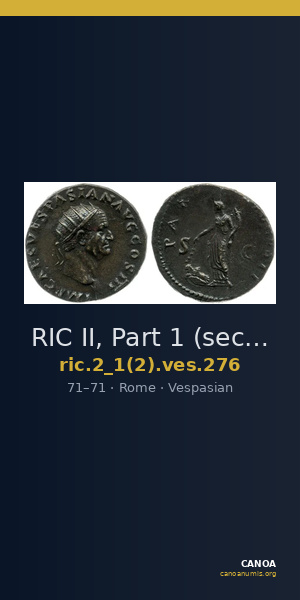 RIC II, Part 1 (second edition) Vespasian 276 — CANOA