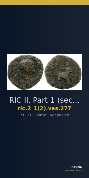 RIC II, Part 1 (second edition) Vespasian 277 — CANOA