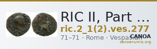 RIC II, Part 1 (second edition) Vespasian 277 — CANOA
