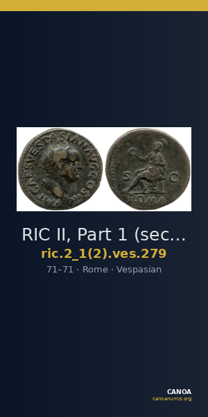 RIC II, Part 1 (second edition) Vespasian 279 — CANOA
