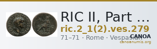 RIC II, Part 1 (second edition) Vespasian 279 — CANOA