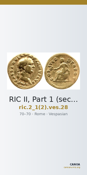 RIC II, Part 1 (second edition) Vespasian 28 — CANOA