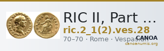 RIC II, Part 1 (second edition) Vespasian 28 — CANOA