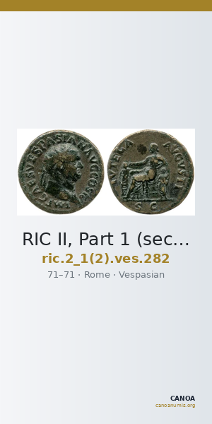RIC II, Part 1 (second edition) Vespasian 282 — CANOA